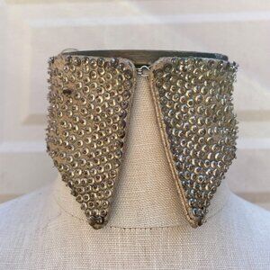 Gold leather beaded collar one size only
